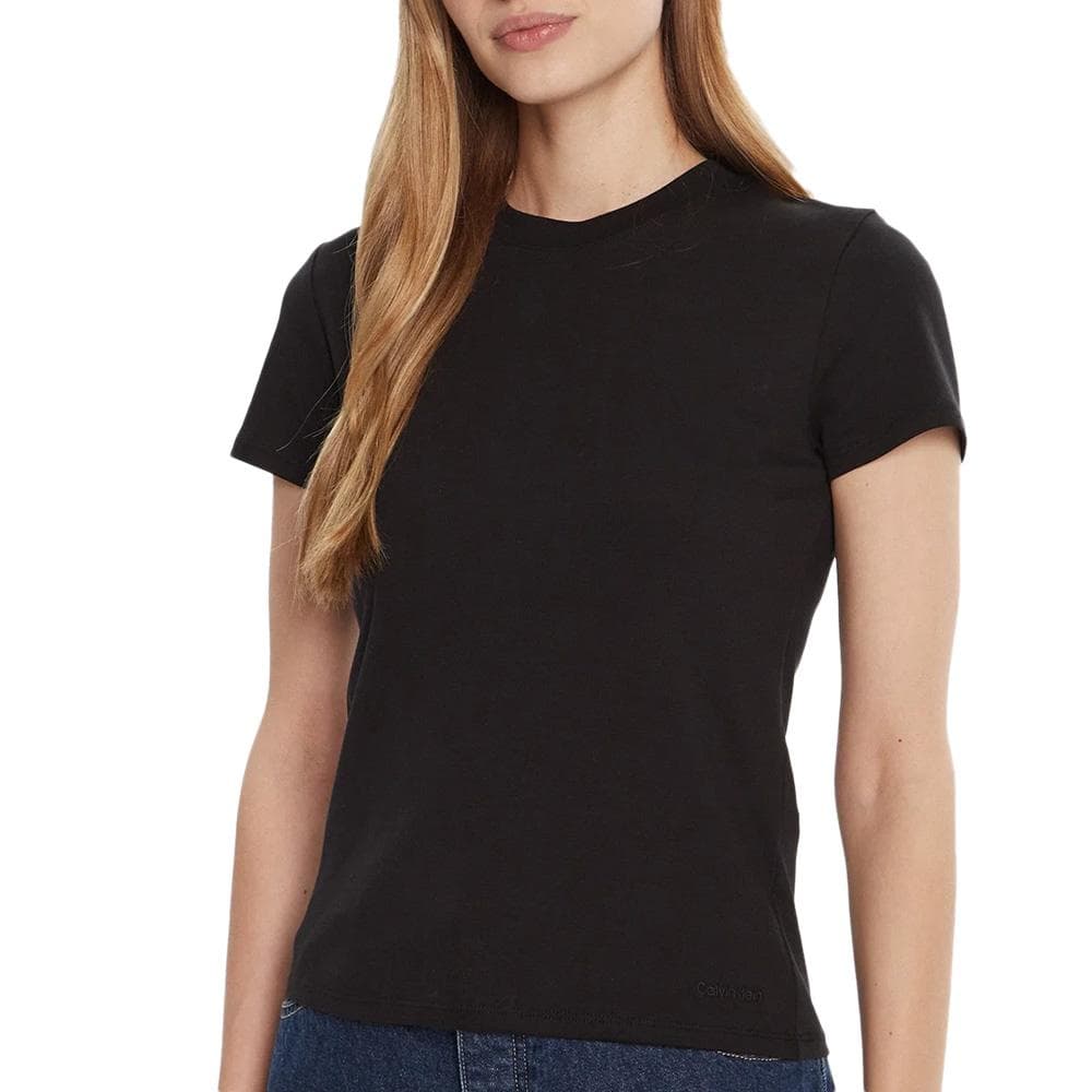 T-Shirt Noir Femme Calvin Klein Jeans Supima 1