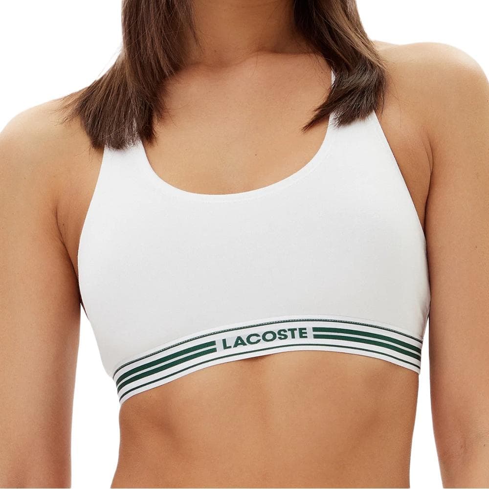 Brassière Blanche/Verte Femme Lacoste Out 1
