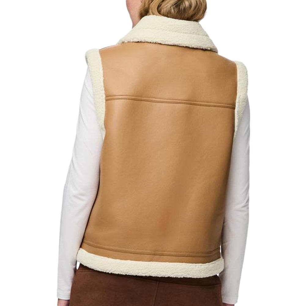 Veste Bombardier Sans Manches Camel Femme Pieces Janelle Teddy 2