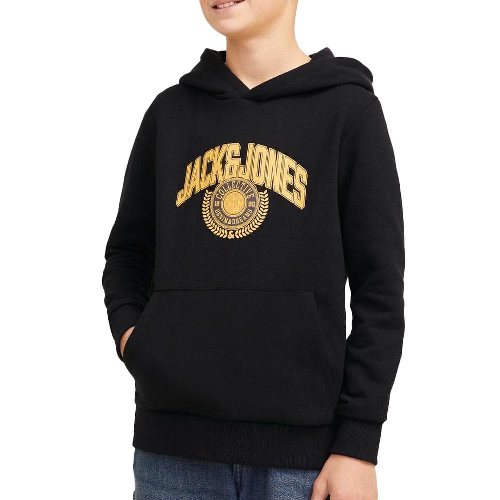 Sweat à Capuche Noir Garçon Jack & Jones Varsity Branding 1