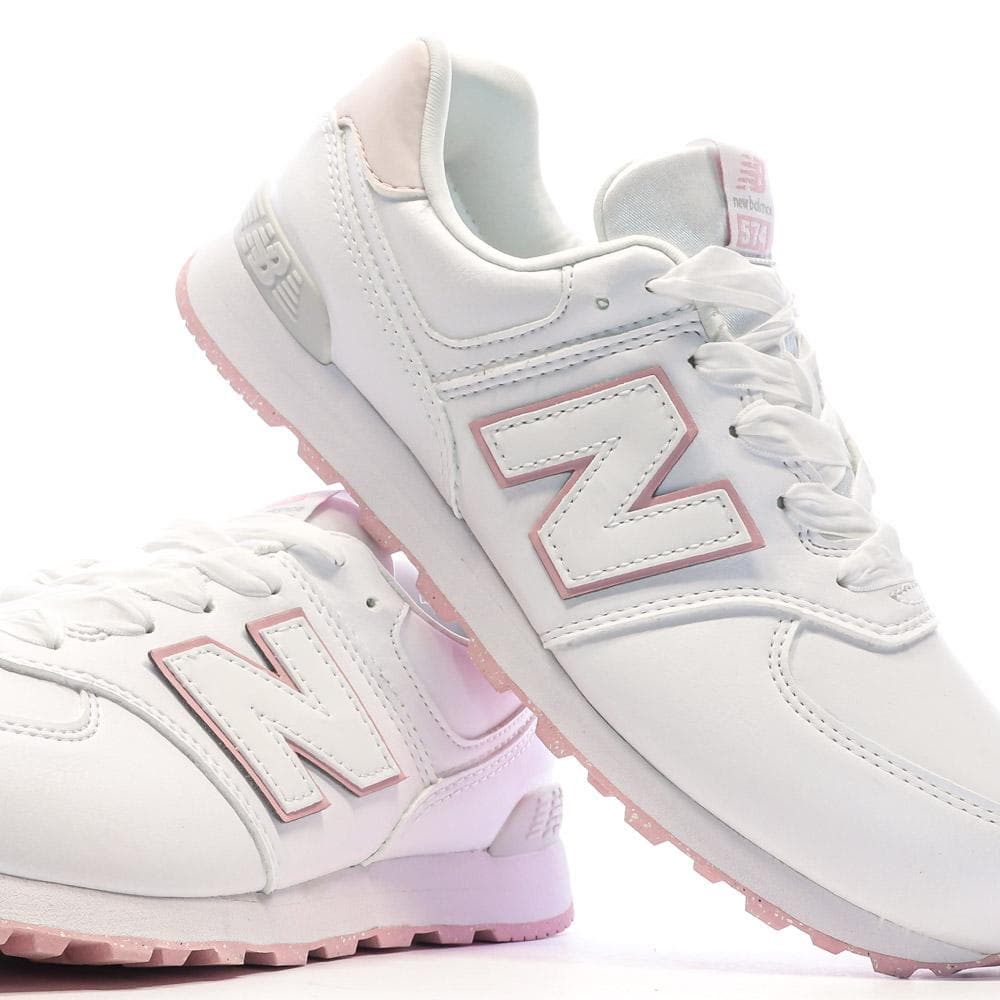 Baskets Blanc/Rose Femme/Fille New Balance 574 7