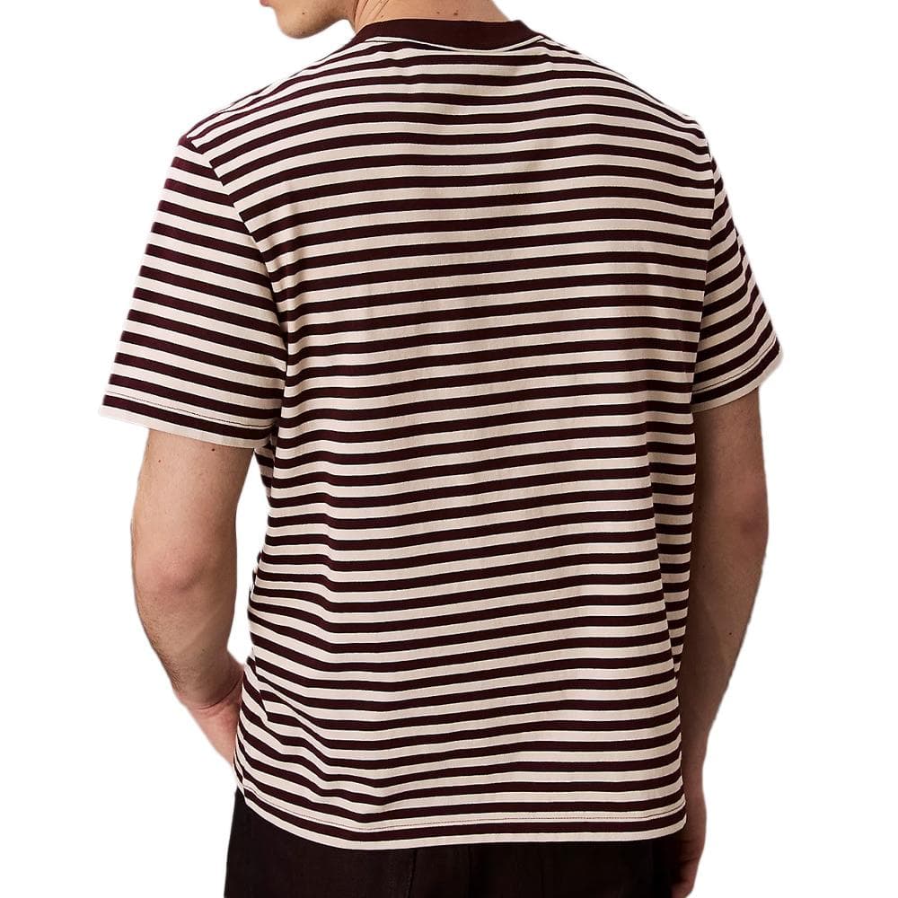 T-Shirt à Rayure Marron/Écru Homme Calvin Klein Jeans 20s Stripe 2
