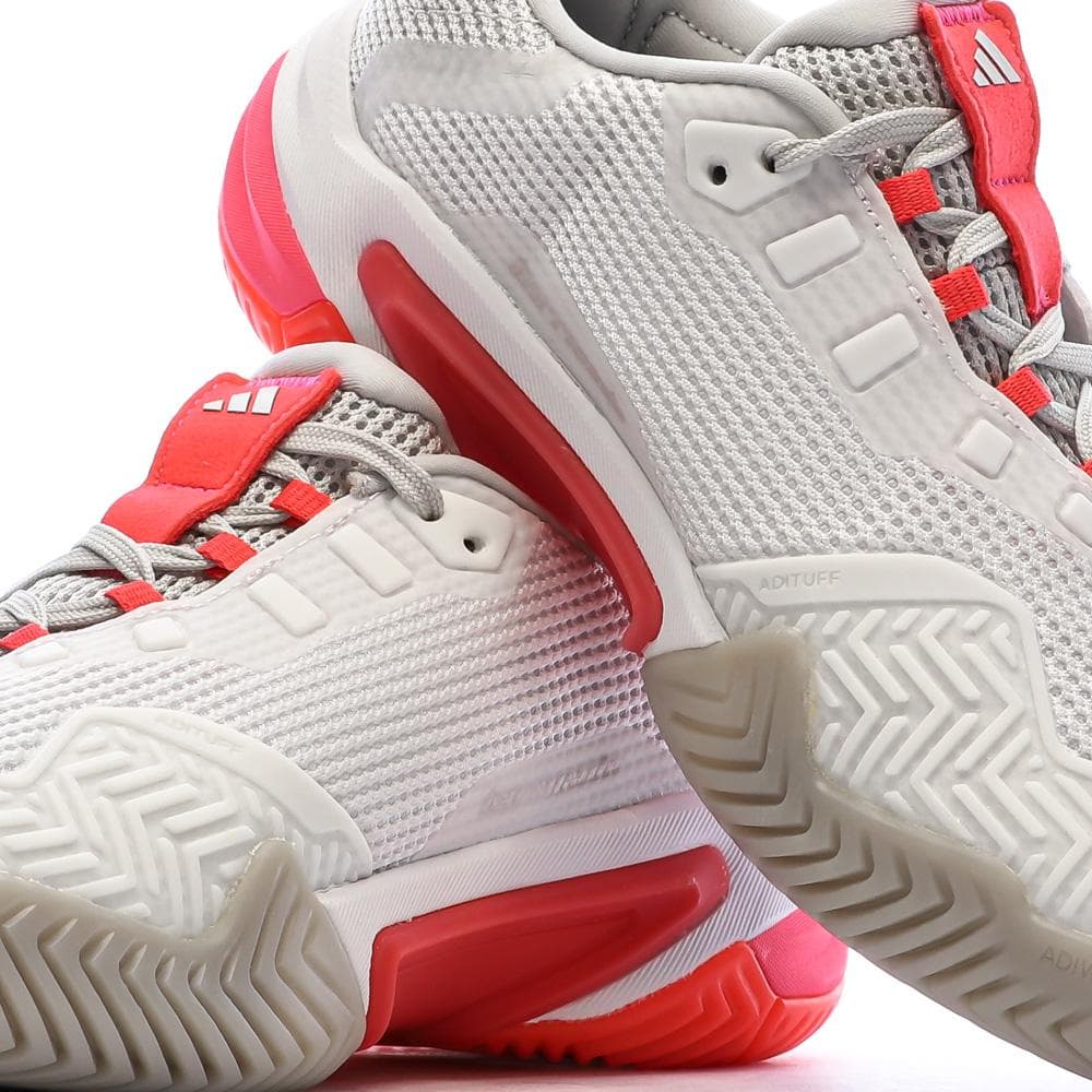 Chaussures de tennis Blanches/Roses Femme Adidas Barricade 7