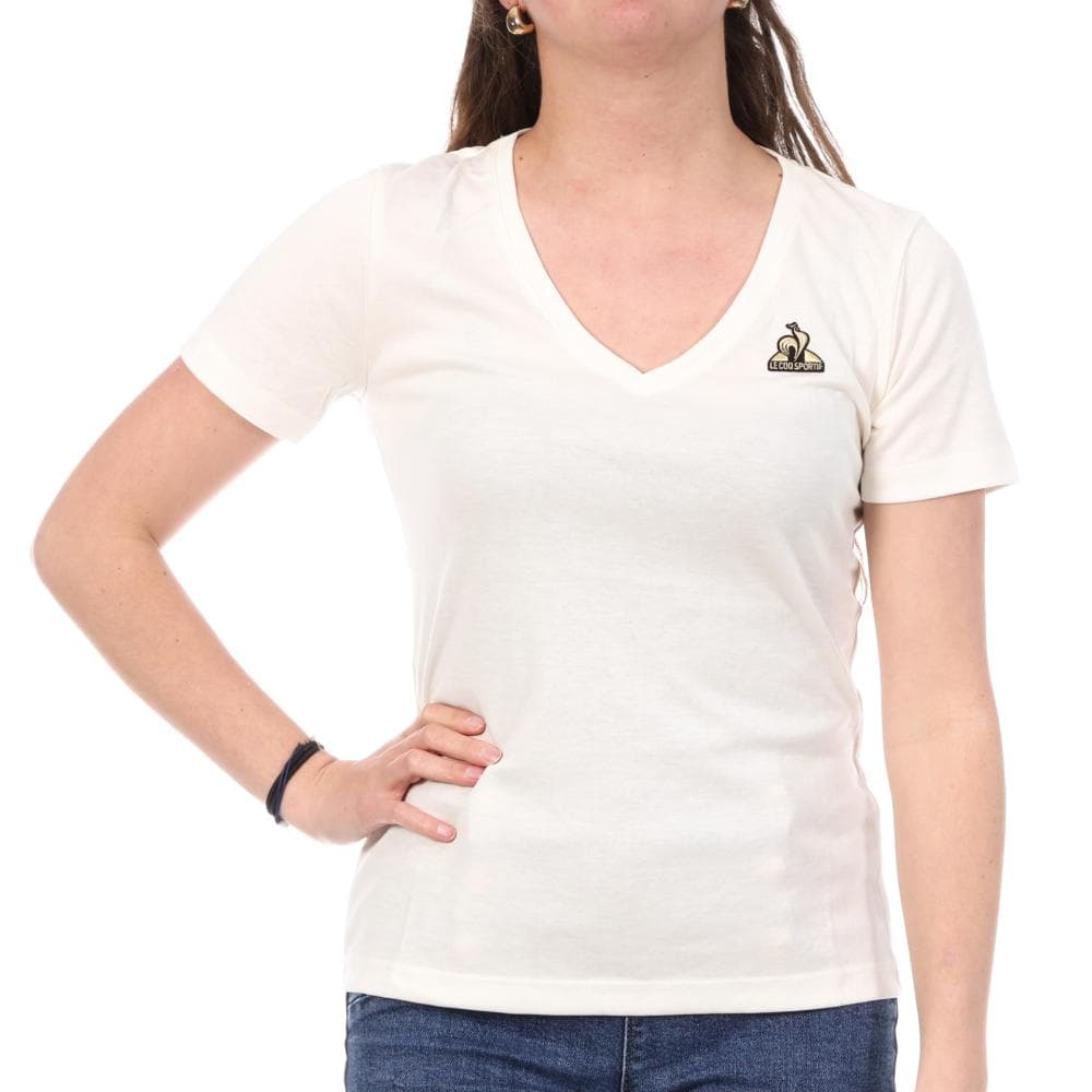 T-Shirt Crème Femme Le Coq Sportif Coq Marshmallow 1