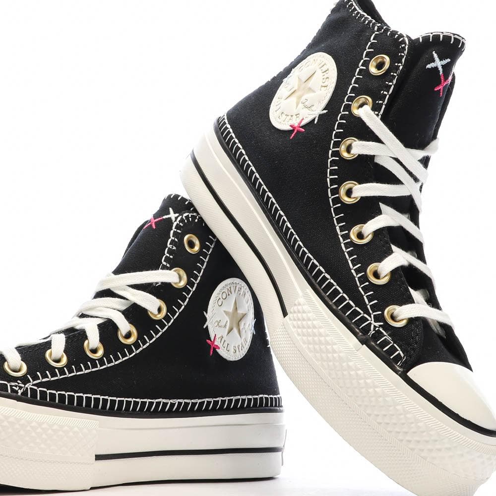 Baskets Noires Femme Converse All Star Lift Crafted 7