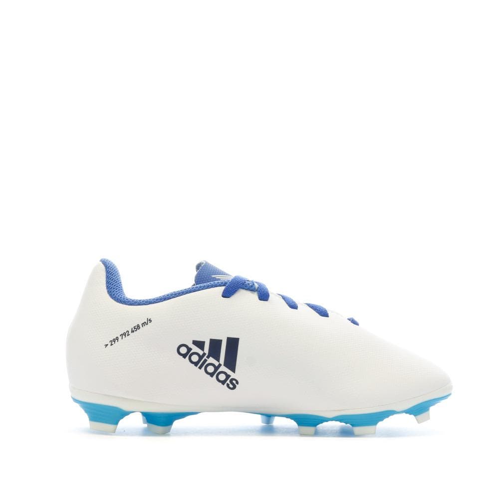 Chaussures de football Blanche/Bleu Garçon Adidas X Speedflow.4 Fxg J 2