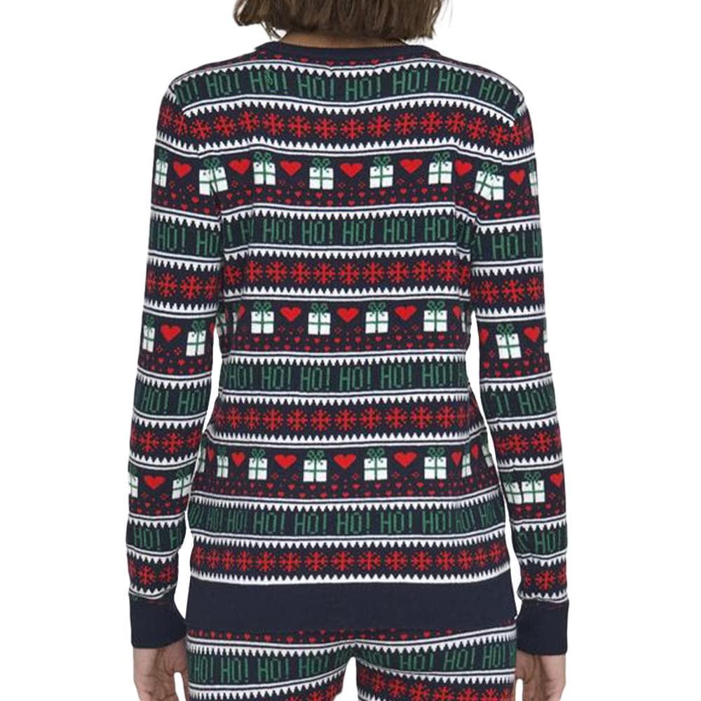 Pull de Noël Marine/Rouge Femme Only Xmas 2