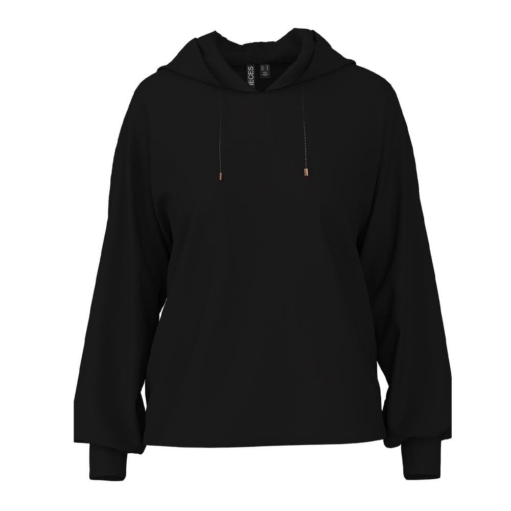 Sweat à Capuche Noir Femme Pieces Pcnakuna 1