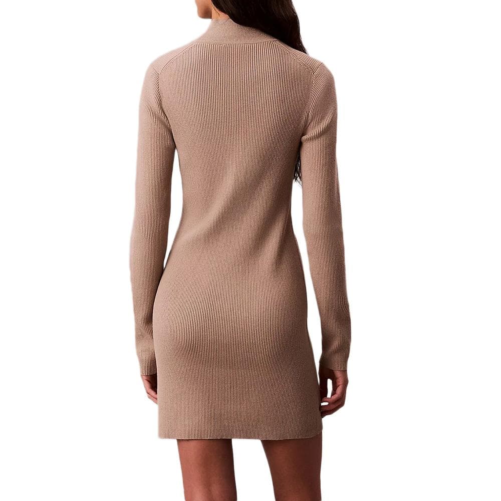 Robe Marron Calvin Klein Jeans Neck Mini Dress 2
