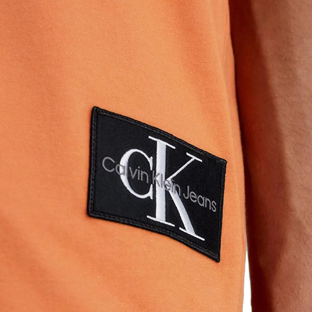T-shirt Orange Homme Calvin Klein Jeans Badge Turn Up 3