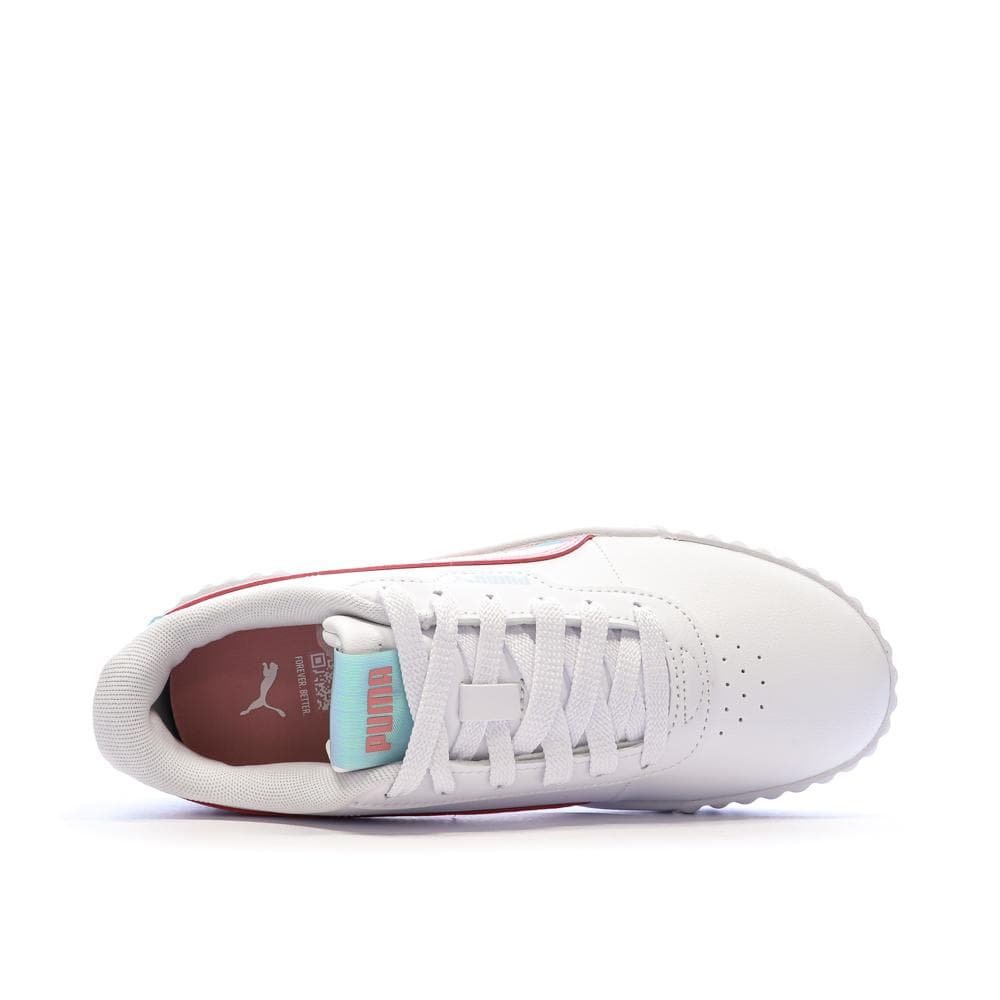 Baskets Blanche/Rose/Bleu Fille Puma Carina 3