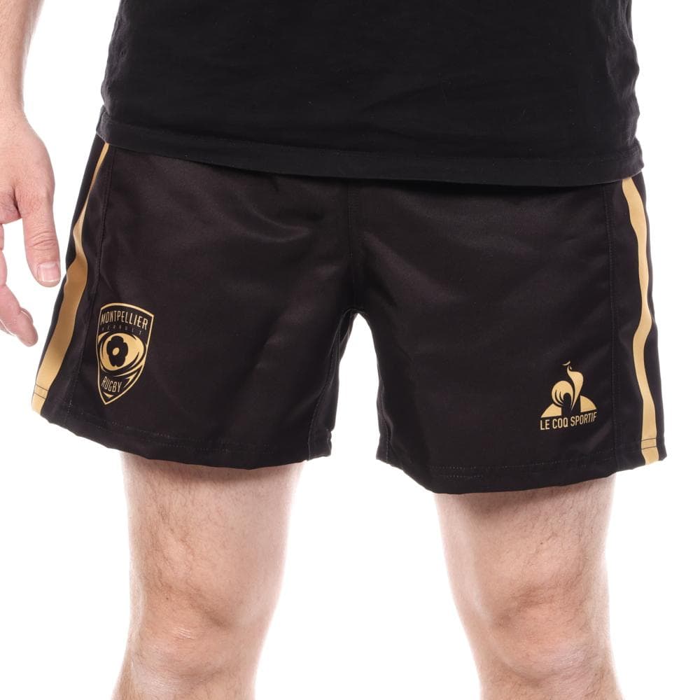 Montpellier Short de Rugby Noir/Doré Homme Le Coq Sportif Mhr 1