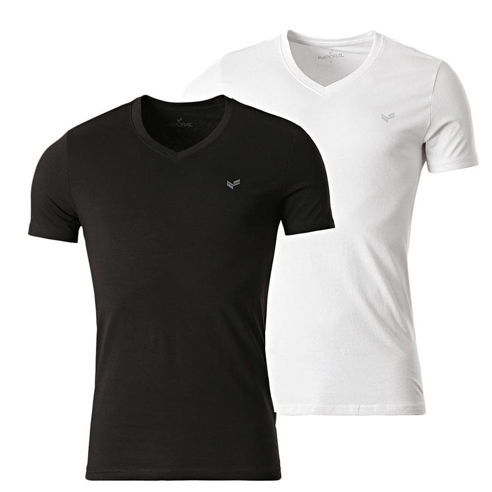 Lot de 2 T-Shirts Blanc/Noir Homme Kaporal GIFTH 1