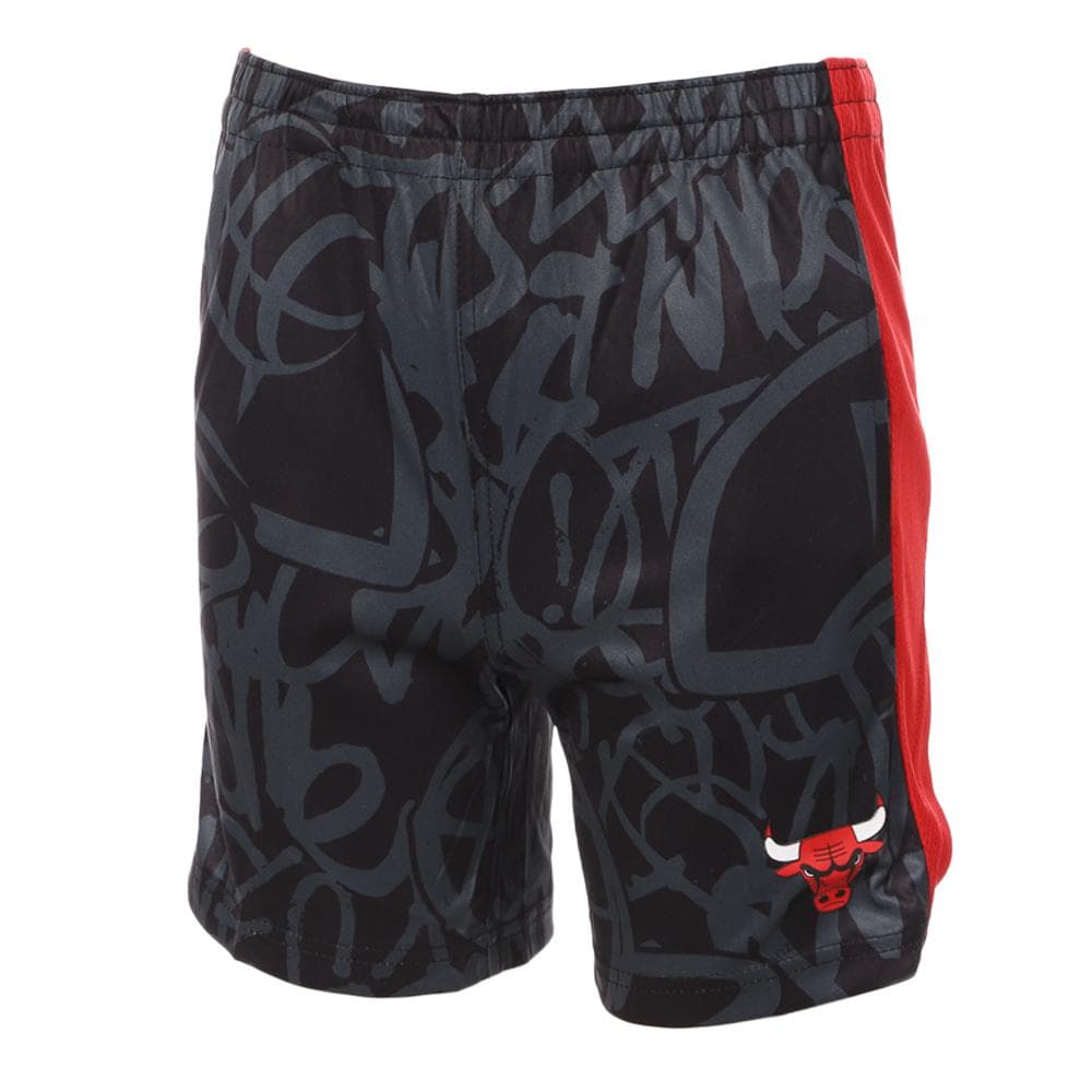 Short de Basketball Gris/Rouge Garçon NBA Chicago Bulls 1