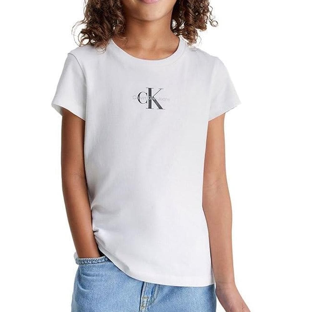 T-Shirt Blanc Fille Calvin Klein Jeans Micro 1