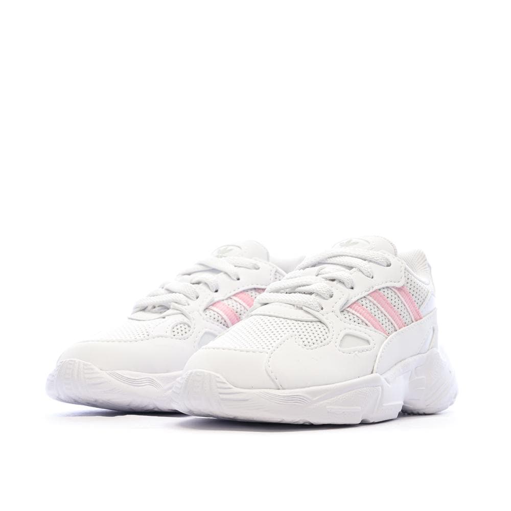 Baskets Blanches/Roses Fille Adidas Falcon El 6