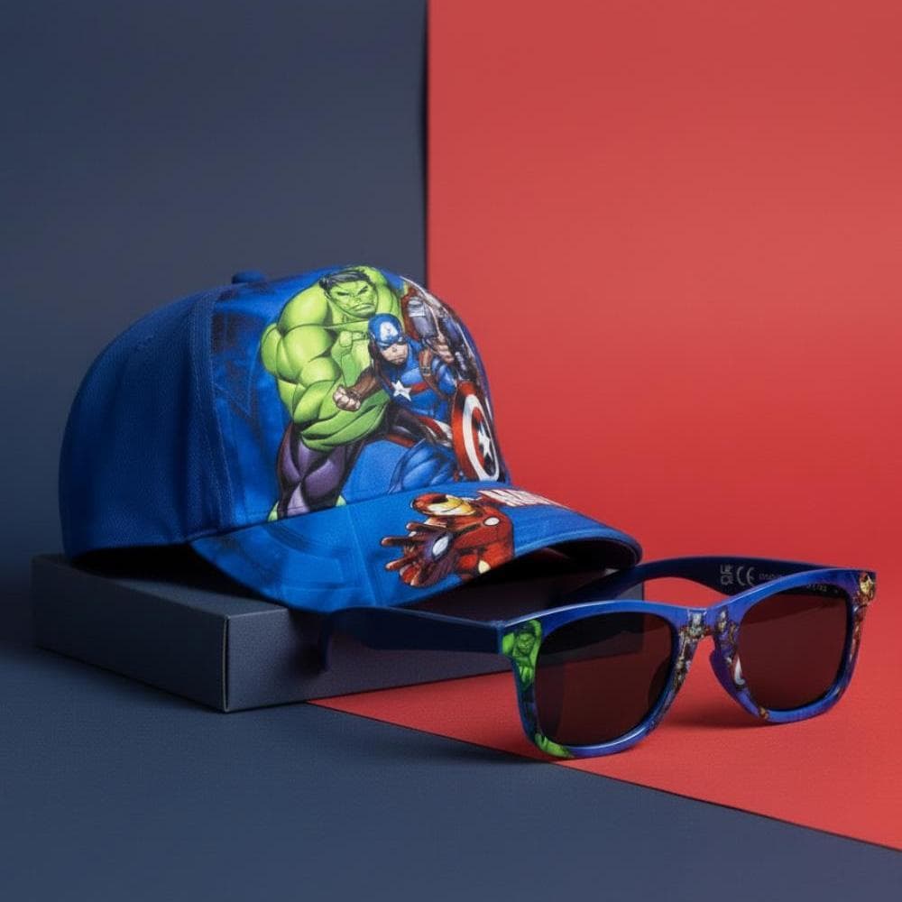 Kit Casquette + Lunette de Soleil Bleu Enfant Sport Zone Avengers 3