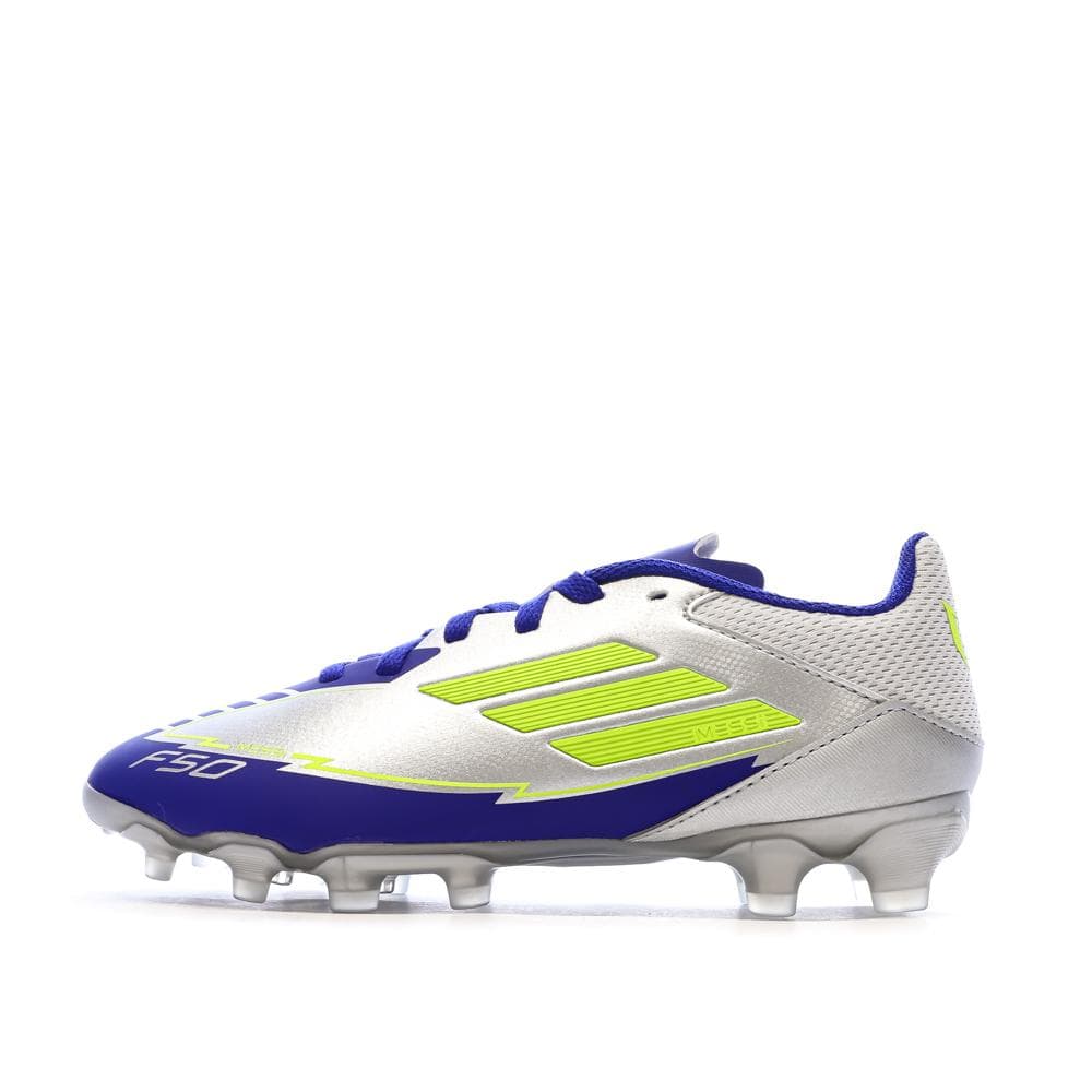 Chaussures de football Bleu/Argent Garçon Adidas F50 1