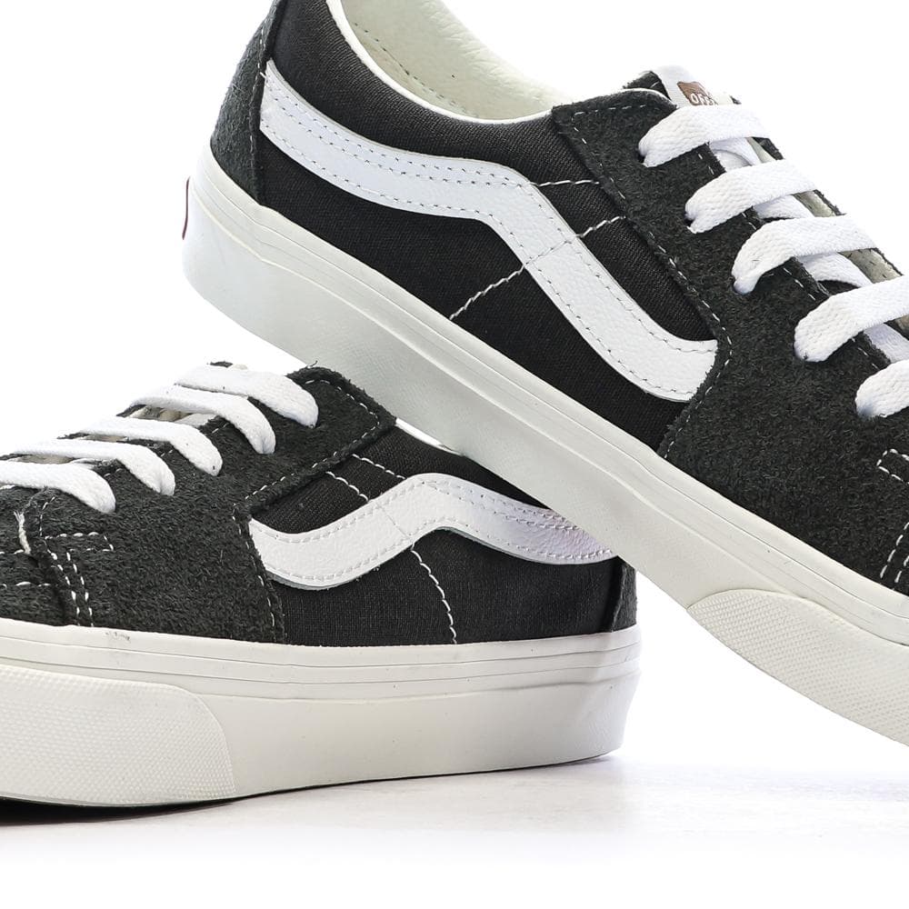 Baskets Gris/Blanc Femme Vans Sk8-low Canva 7