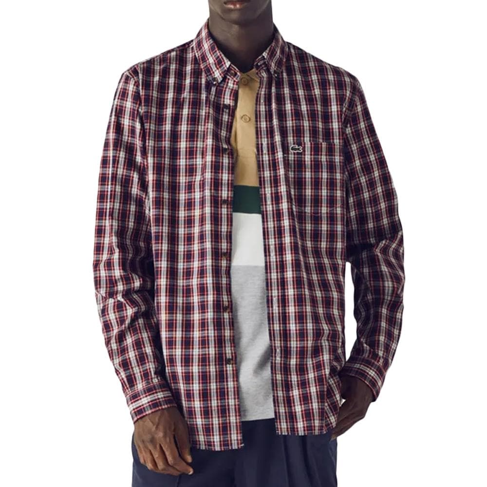 Chemise Noire/Rouge Homme Lacoste CH3983 1