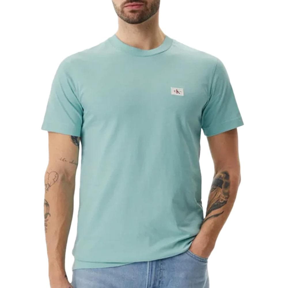T-Shirt Turquoise Homme Calvin Klein Jeans Label 1
