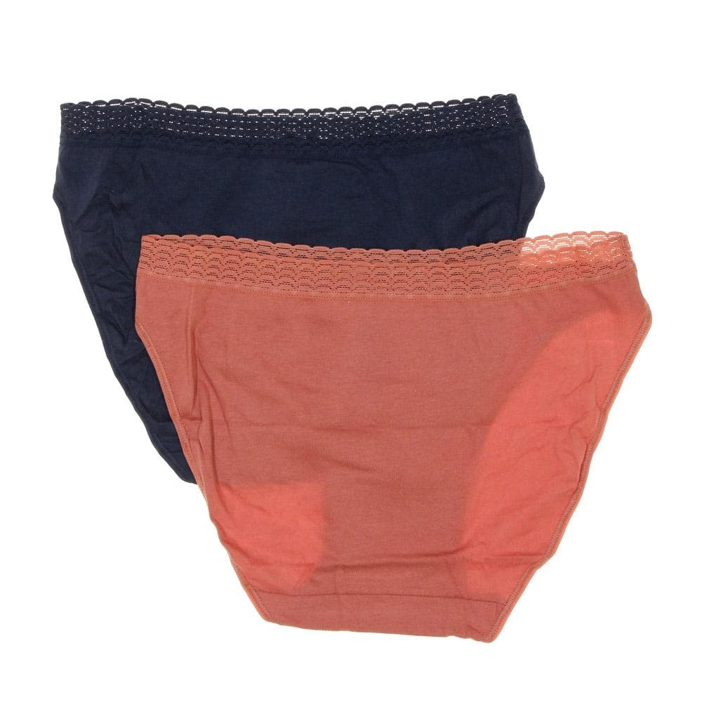 x2 Slips Marine/Orange Femme Dim Hipsters 2
