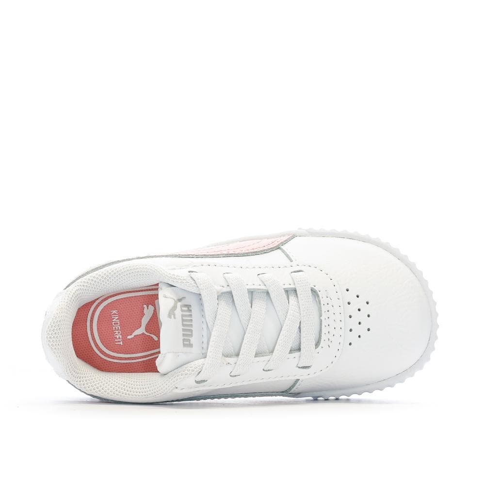 Baskets Blanche/Rose Fille Puma Inf Carina 4