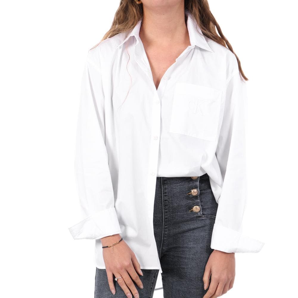Chemises Blanche Femme Calvin Klein Jeans Poplin Relaxed 1
