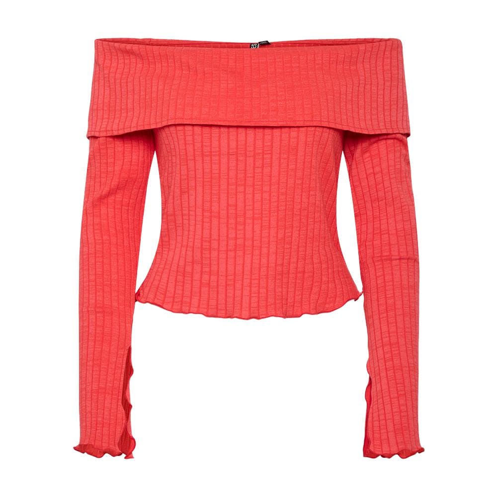 T-Shirt Rouge Femme Pieces Jazmine 1