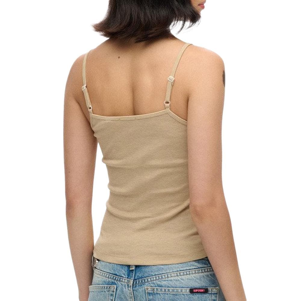 Débardeur Marron Clair Femme Superdry Fine 2
