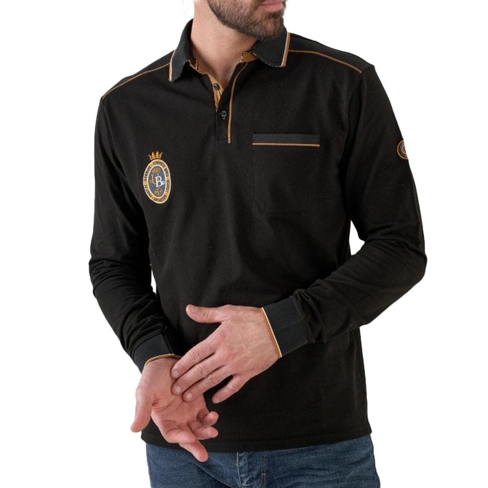 Polo Manches Longues Noir Homme RMS26 AUKLAND 1