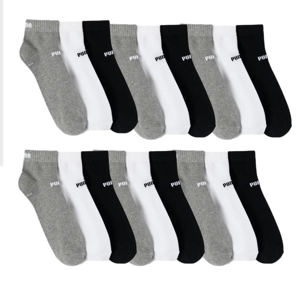 3x Paires de Chaussettes Blanches/Grises Homme Puma Elements 1