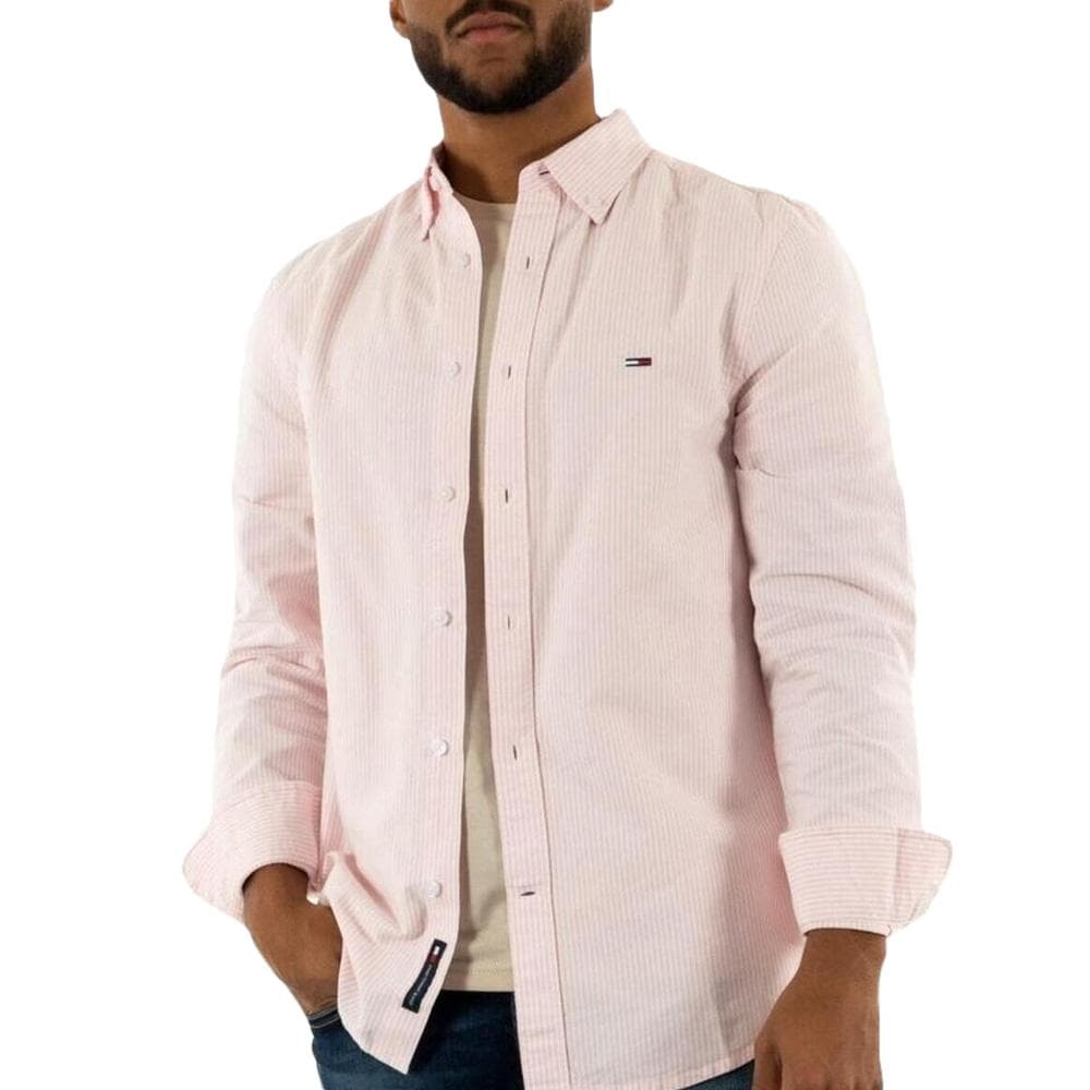 Chemise Rayures Bordeaux/Blanc Homme Tommy Hilfiger Slim Stripe 1
