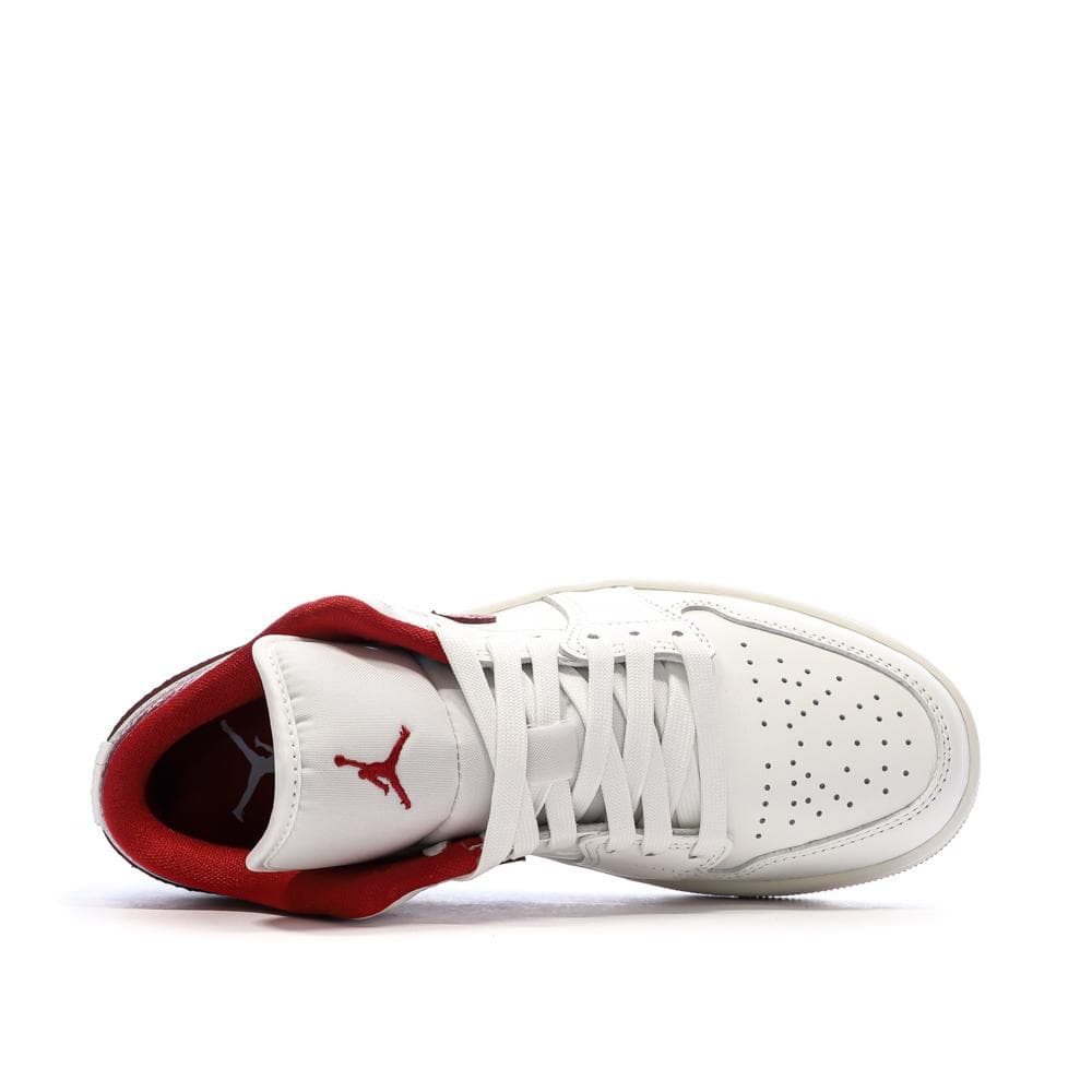Baskets Blanc/Rouge Femme Nike Air Jordan 1 Low 4
