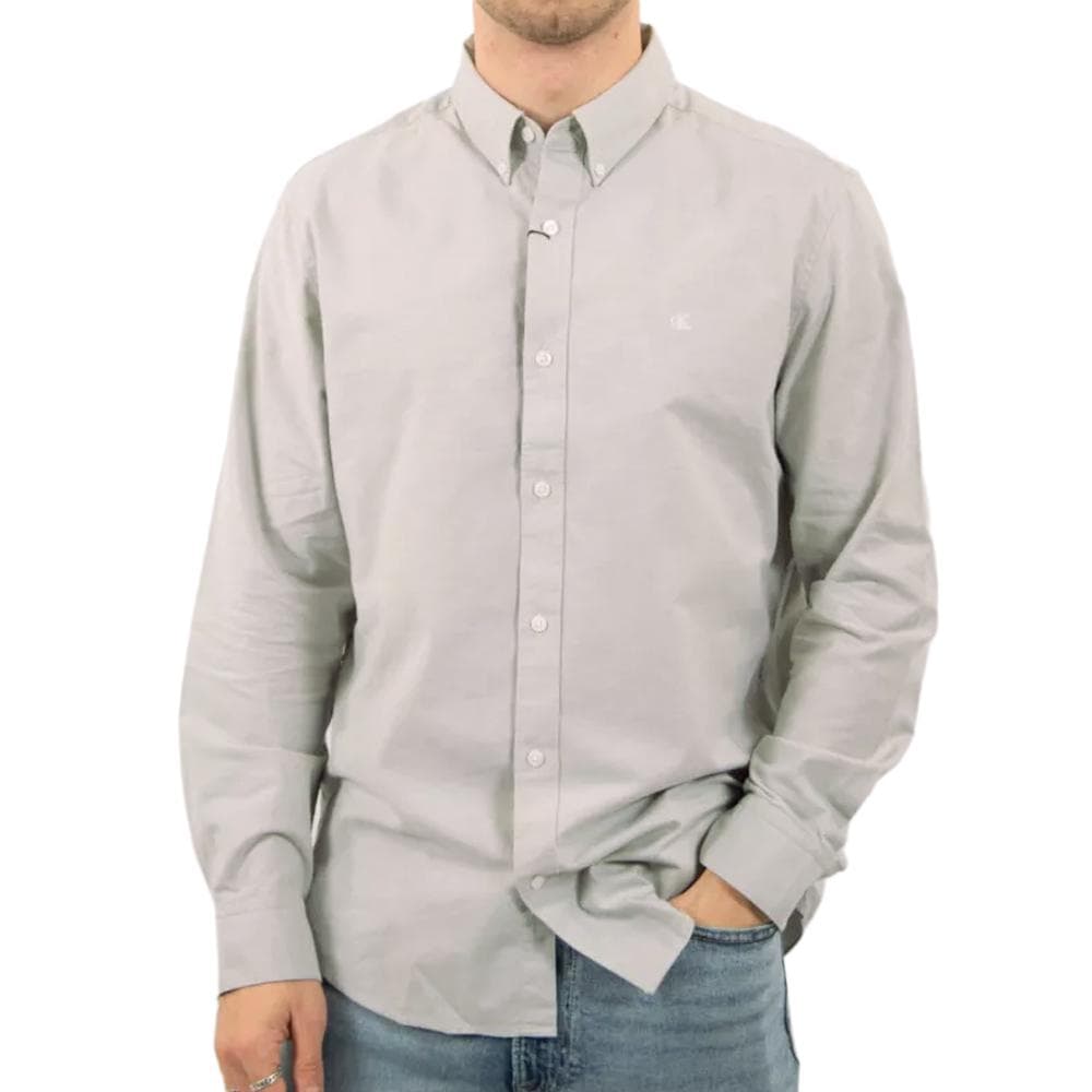 Chemise Beige Grisé Homme Calvin Klein Jeans Oxfords 1