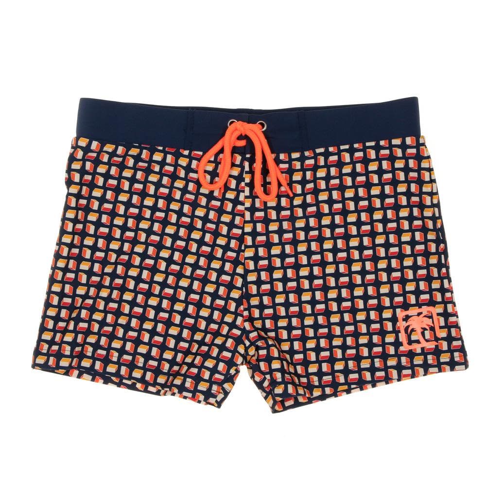 Boxer de Bain Marine/Orange Homme Sun project Geocubes 1