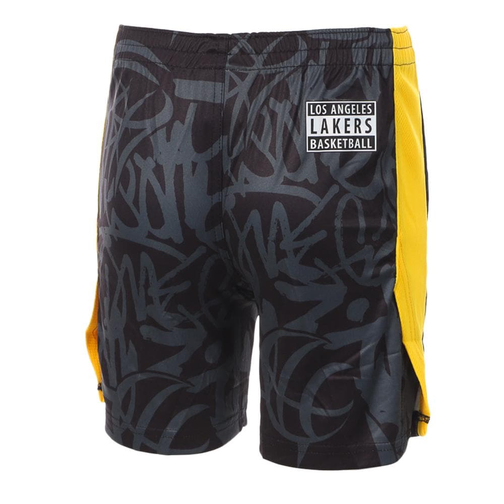 Short de Basketball Noir/Jaune Garçon NBA Los Angeles Lakers 2