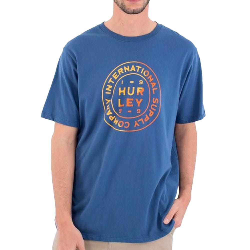 T-shirt Bleu Homme Hurley Waxed 1