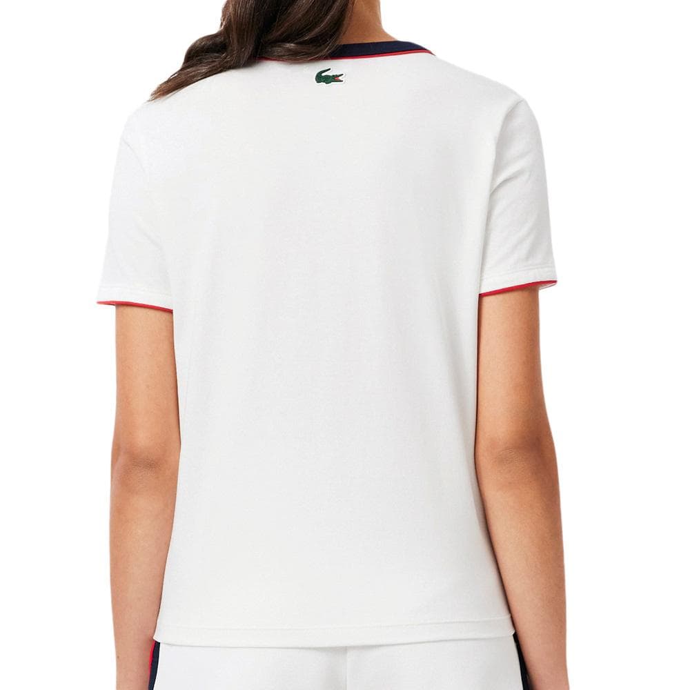 T-shirt Blanc Femme Lacoste Ultra Dry Heritage Badge 2