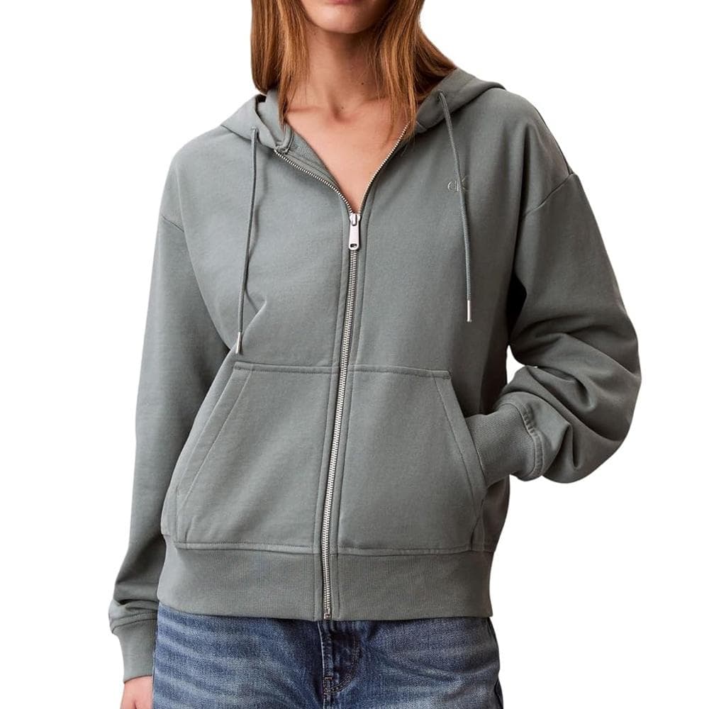 Sweat Zippé Vert Femme Calvin Klein Jeans Archive 1