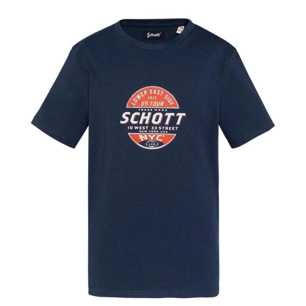 T-shirt Marine Garçon Schott USTOUR 1
