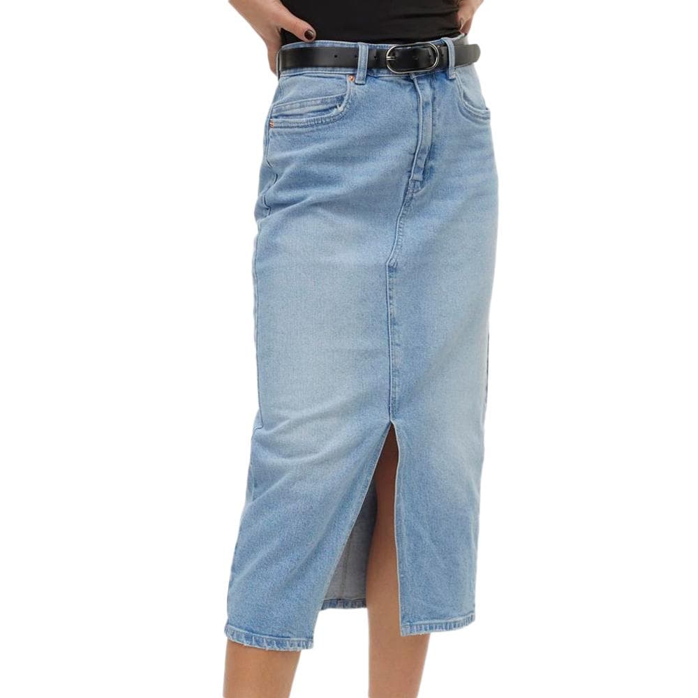 Jupe en jean Longue Bleu Femme Vero Moda Calf Denim Skirt 1