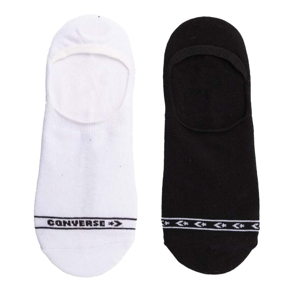 2x Paires de Chaussettes Blanches/Noires Homme Converse E1271A 1