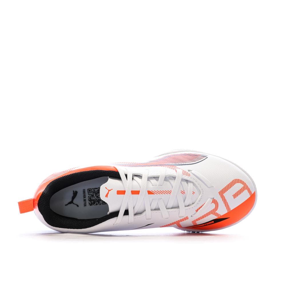 Chaussures de football Blanches/Oranges Garçon Puma Ultra 5 Play 4