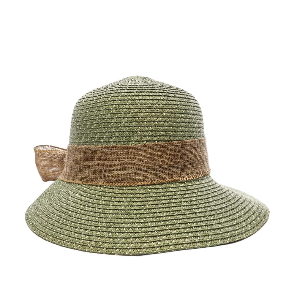 Chapeau de soleil en paille Kaki Via Lorenzo Pan Coupe Ocean 2