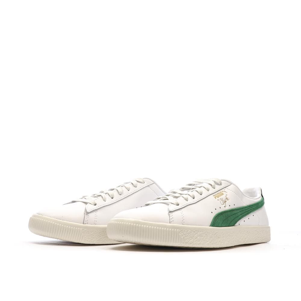 Baskets Blanches/Vertes Homme Puma Clyde Base 6
