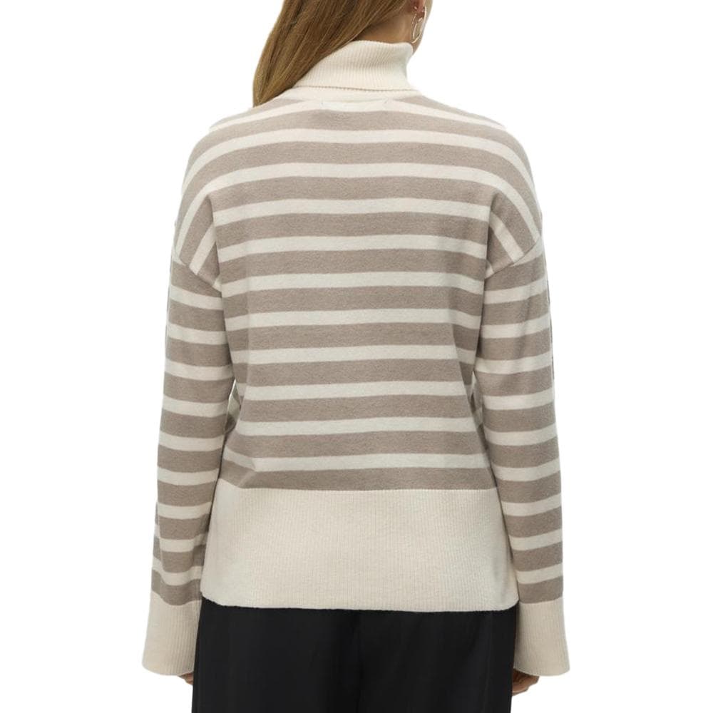 Pull Blanc/Marron Femme Vero Moda Fantastic Rollneck 2