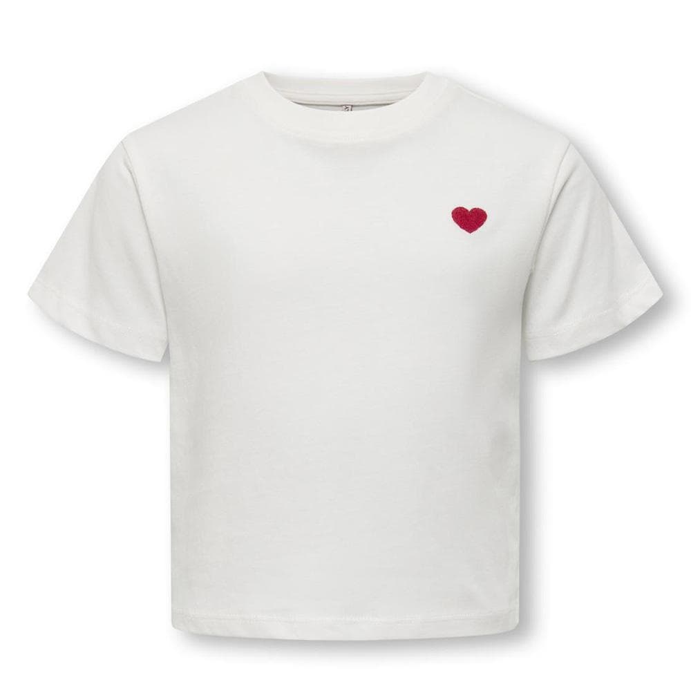T-shirt Blanc Fille Kids ONLY Maiken Life Heart 1