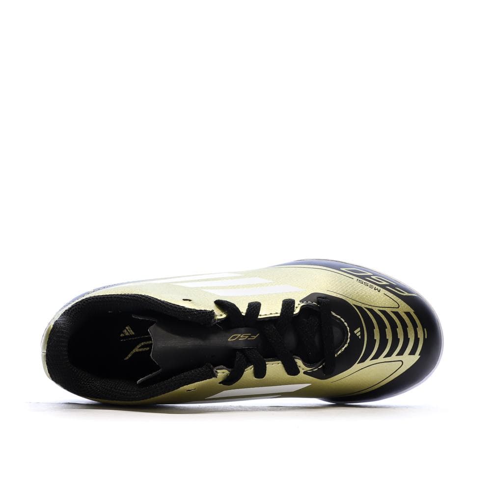 Chaussures de football Noires/Dorés Garçon Adidas F50 Club Tf J Mess 4