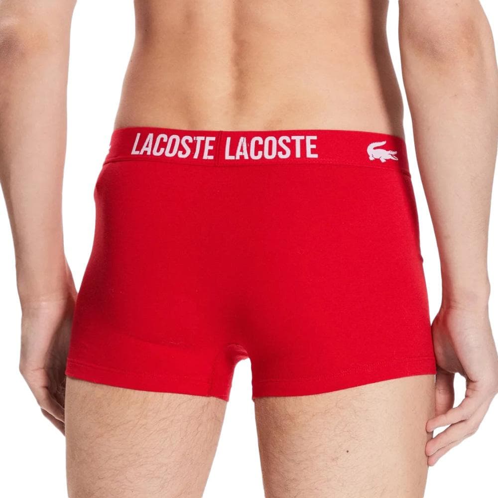 x3 Boxers Noir/Blanc/Rouge Homme Lacoste Courts Stretch 3